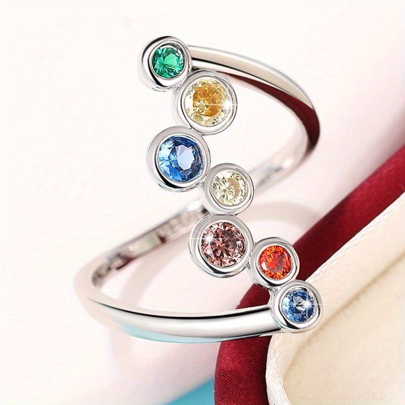 Multicolor Stone Inlay Statement Ring Unisex Party Jewelry